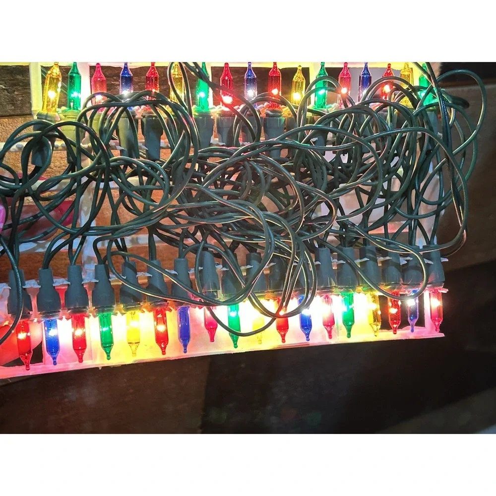Vintage Foremost‎ Industries Indoor Outdoor Blue 50 Bulb Light Set